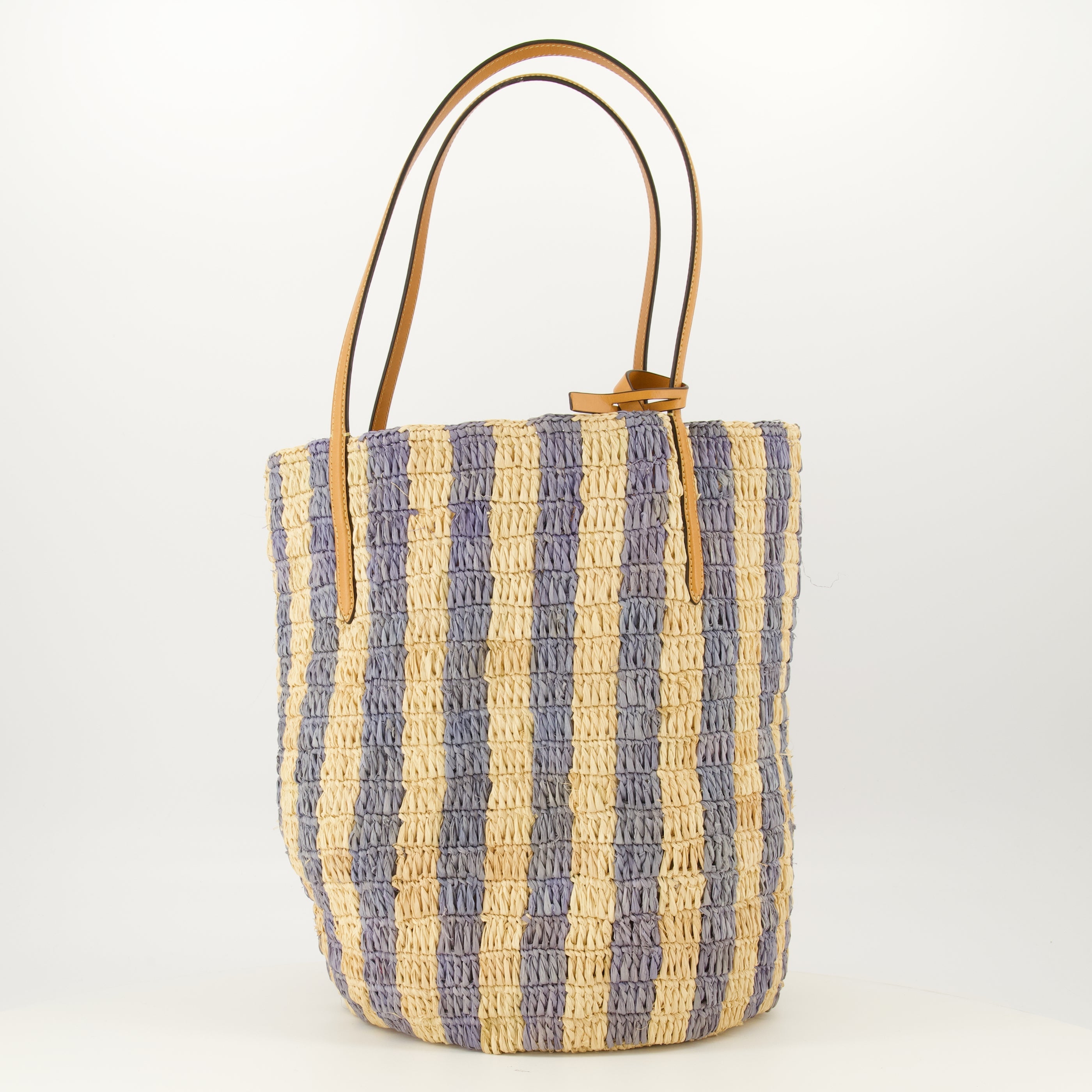 Borsa in Raffia a Righe