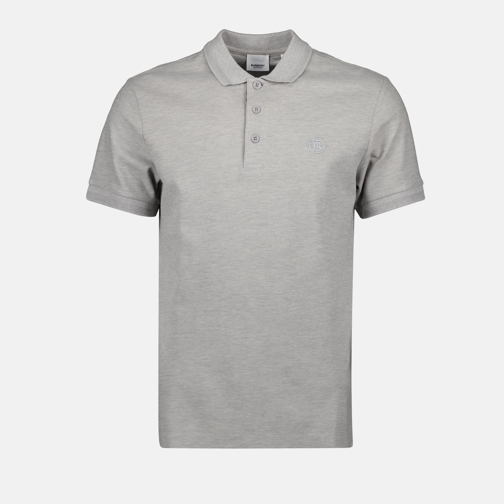 Polo Grigio con Logo Ricamato