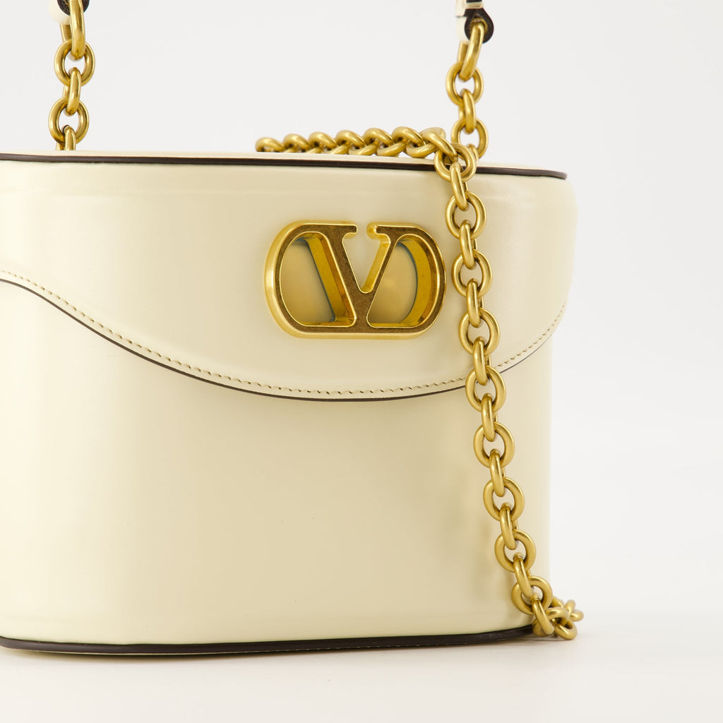 Valentino Garavani, Vanity-Case Bag, calf leather bag, Antique Brass VLogo, luxury handbag