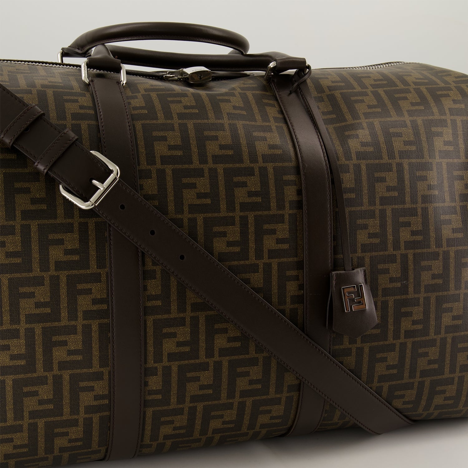 FF travel bag, luxury accessories, embroidered canvas bag, Fendi travel, stylish luggage