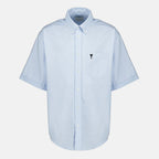 Ami PARIS의 남성용 Boxy Shirt Ami de Coeur Blue - 2026 봄-여름 시즌 - 정면 보기 이미지