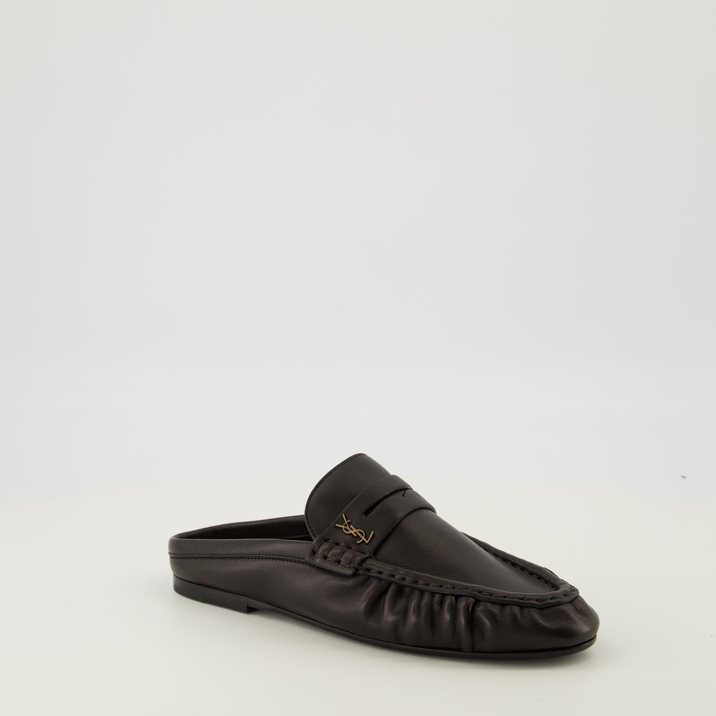 black loafers, Saint Laurent, luxury footwear, mule shoes, Autumn-Winter collection