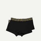 Medusa Greca, blue boxers, Versace style, elastic band boxers, Fall-Winter 2024