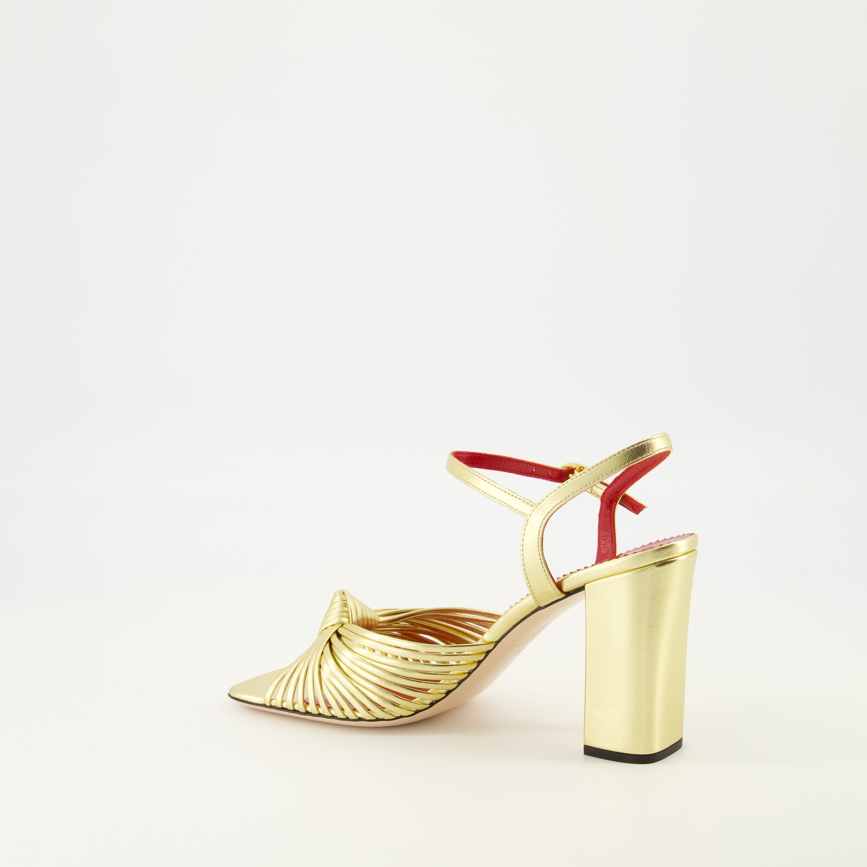 Annet Golden Lamé Heeled Sandals