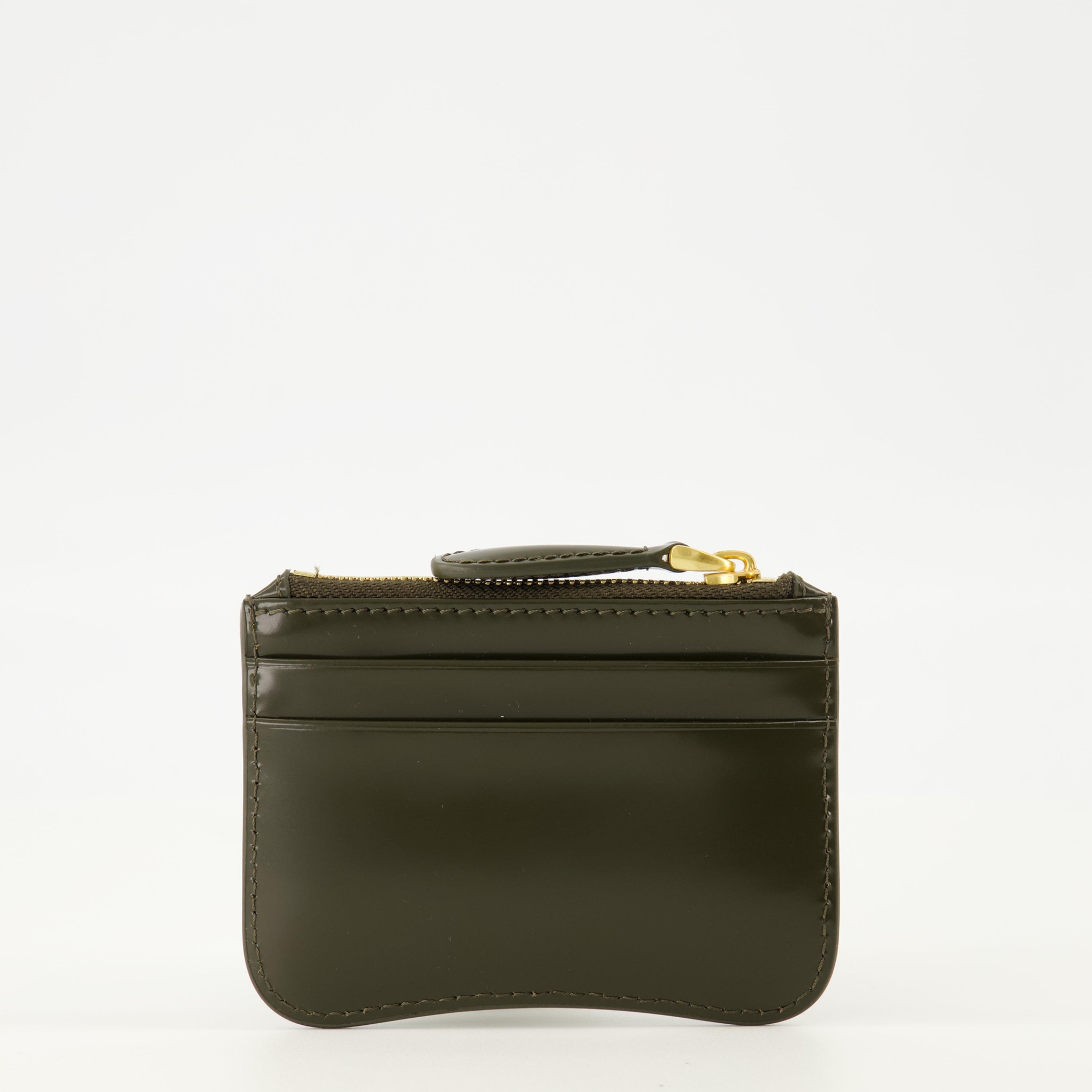 Ami PARISによるユニセックス用のカキ色ジッパーカードホルダーの画像 - 2026年春夏シーズン - 後面ビュー