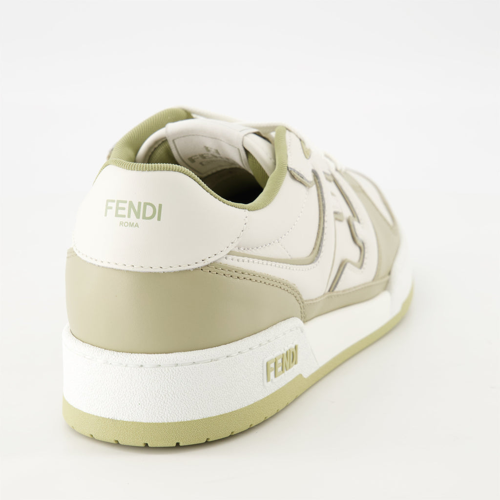 Image des baskets Fendi Match vert olive de Fendi pour hommes - Saison Printemps-Été 2025 - Vue arrière