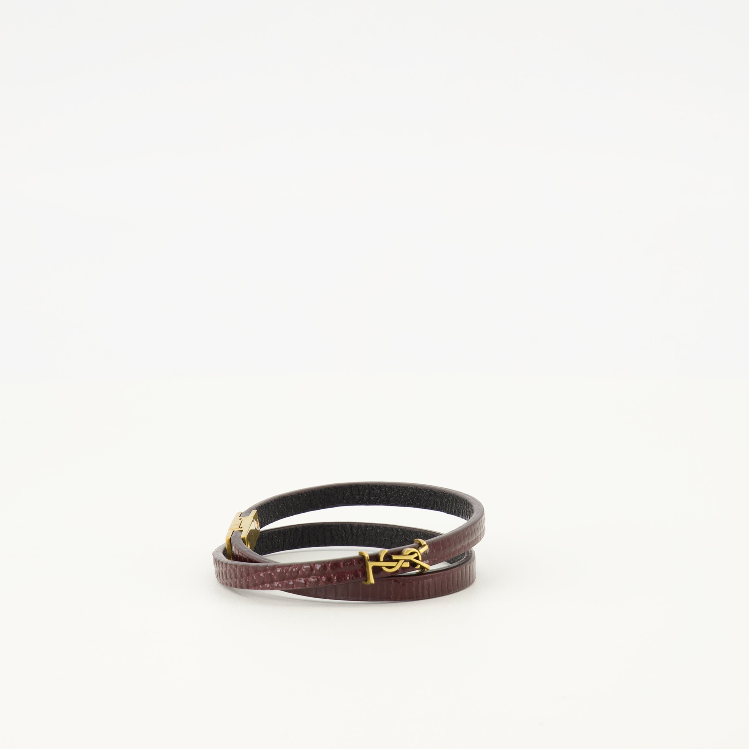 Burgundy Double Tour Bracelet - Saint Laurent - Women | WE IN STYLE