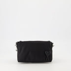 Ami Paris lunch box, water-repellent nylon bag, adjustable shoulder strap, black lunch box, unisex accessories