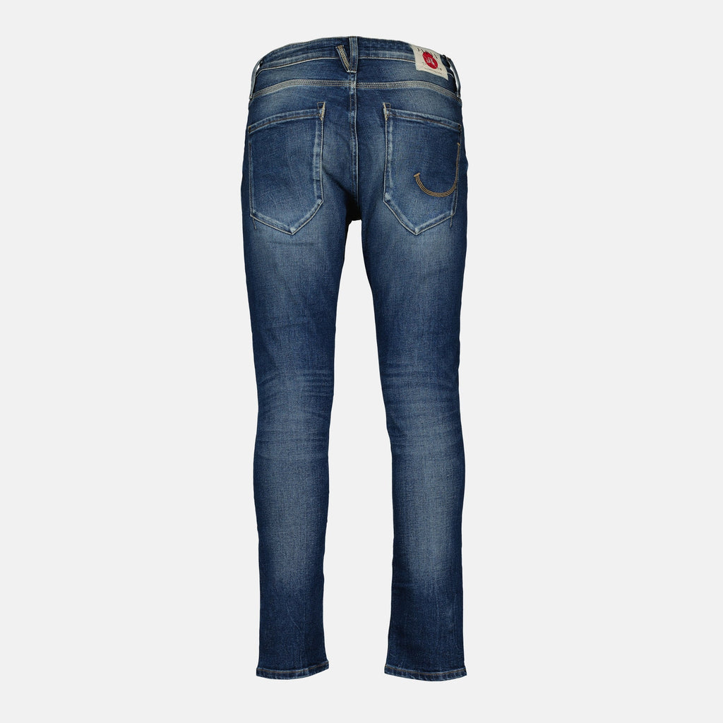 Jean Osaka, Japan Rag denim, straight cut jeans, five pocket design, blue denim