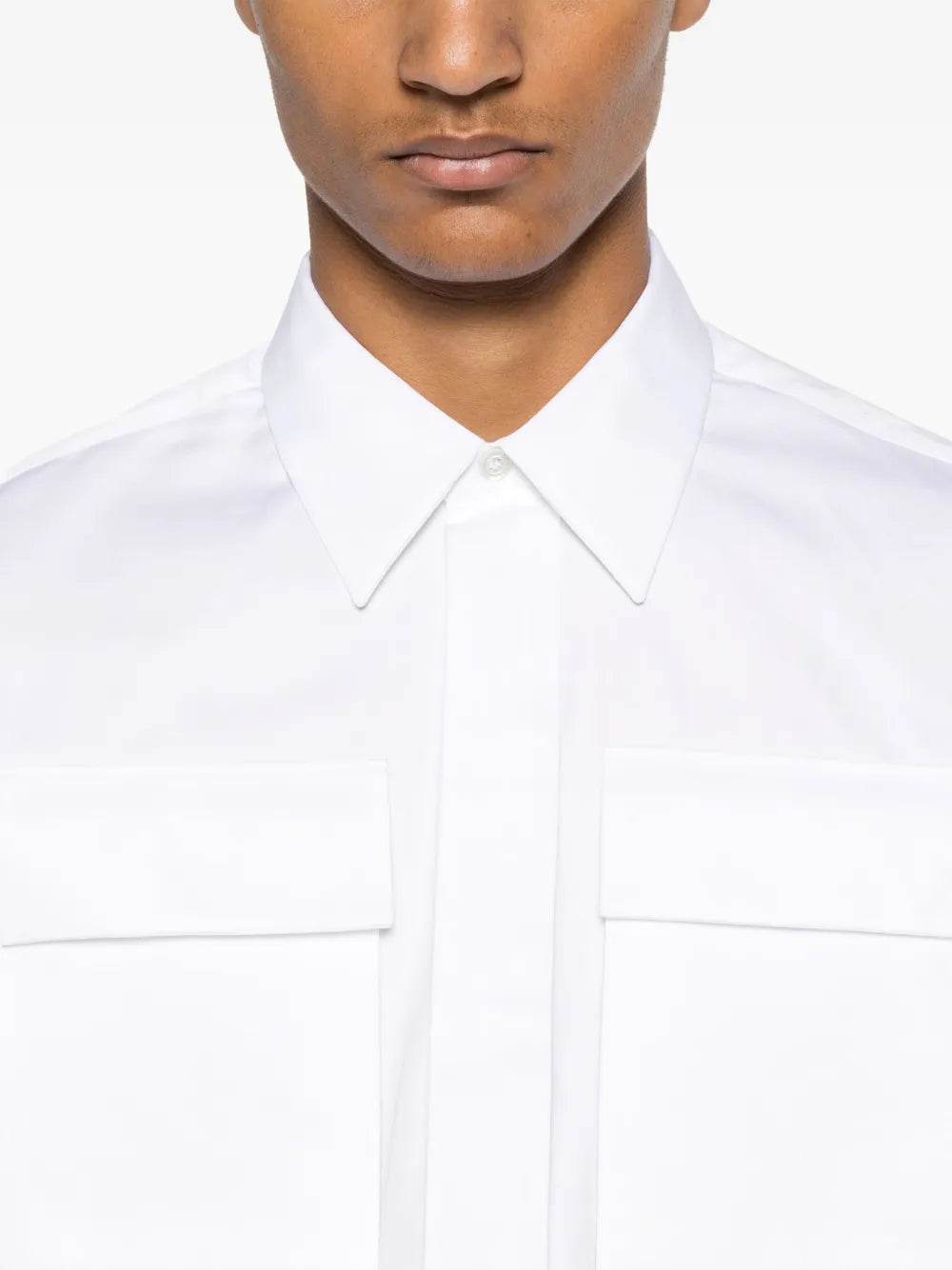 Alexander McQueen, men's luxury shirt, white military pocket shirt, high-end fashion, designer men's clothing