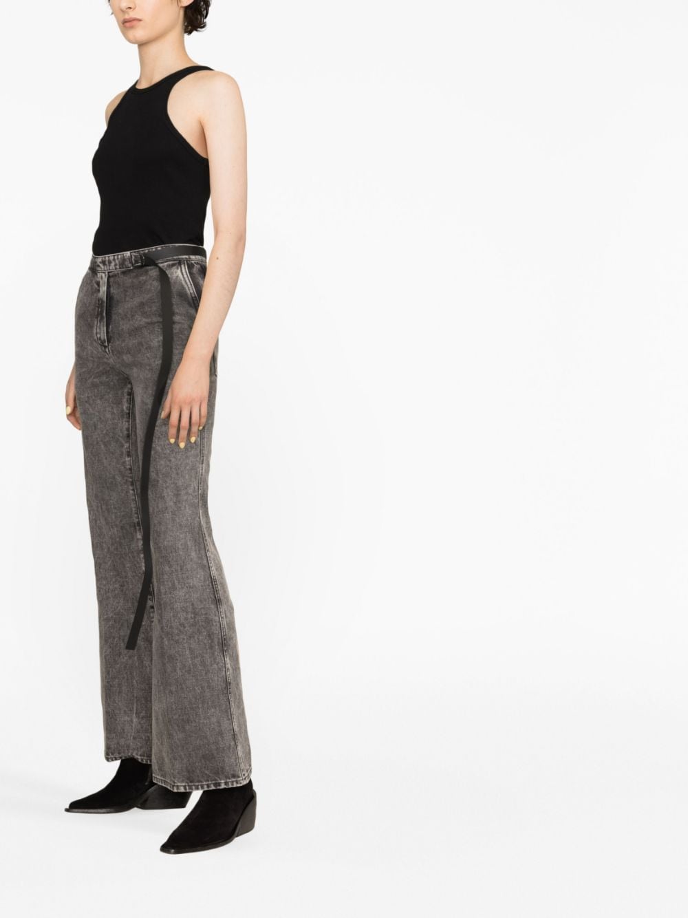 Fendi denim trousers, black denim trousers, women's luxury jeans, designer trousers, high-end fashion