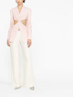 Coperni jacket, fitted pink jacket, twisted cutouts, luxury women's fashion, high-end jackets