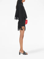 Image of Black Lace Macramé Shorts by Burberry for Women - Season Spring-Summer 2023 - Model view 2