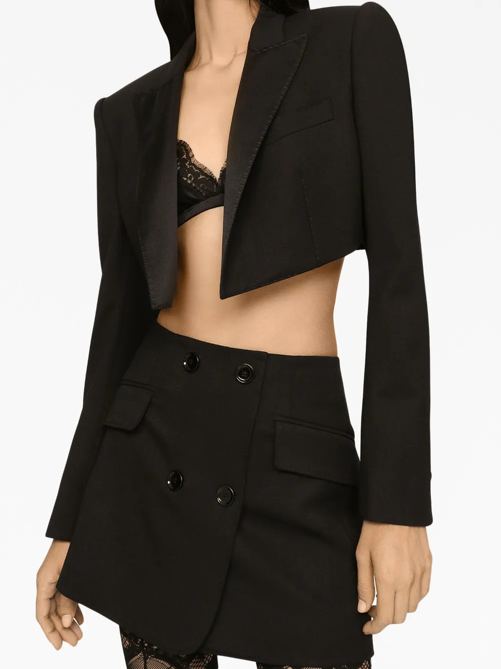 black wool mini skirt, Dolce & Gabbana skirt, luxury wool skirt, high-end fashion, designer mini skirt