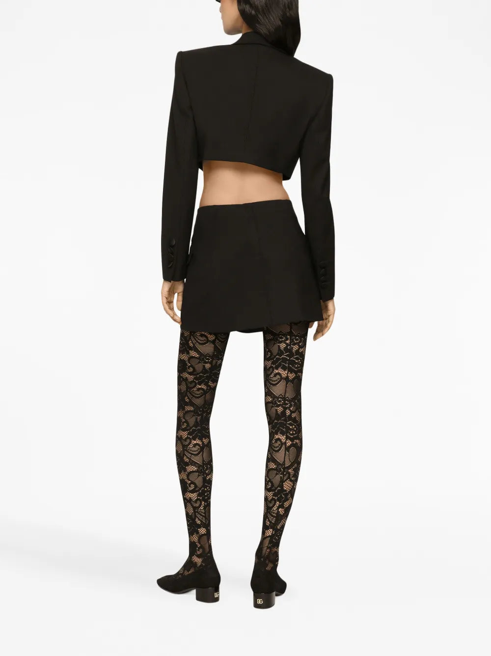 black wool mini skirt, Dolce & Gabbana skirt, luxury wool skirt, high-end fashion, designer mini skirt