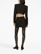 black wool mini skirt, Dolce & Gabbana skirt, luxury wool skirt, high-end fashion, designer mini skirt