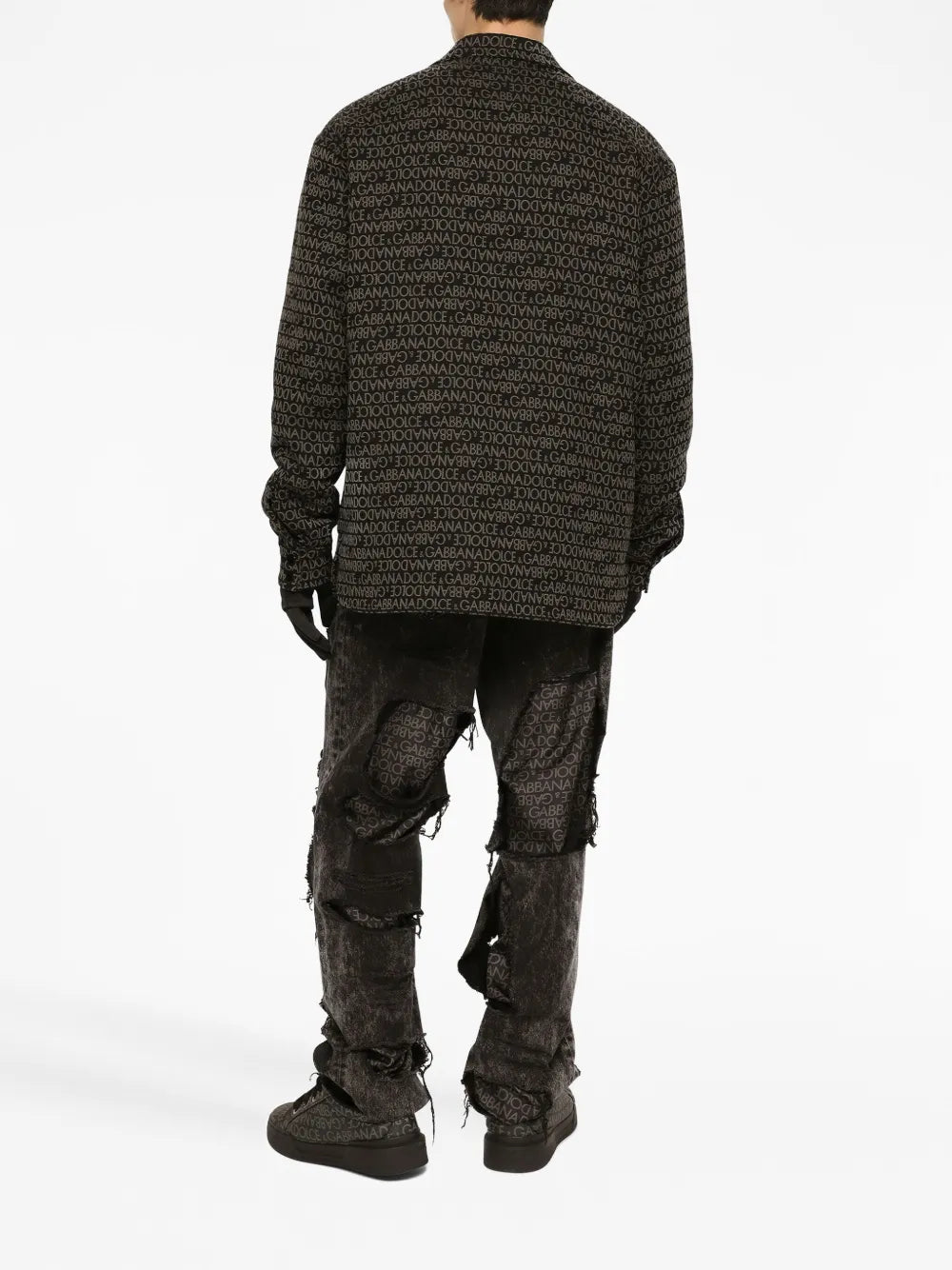 회색 모노그램 셔츠