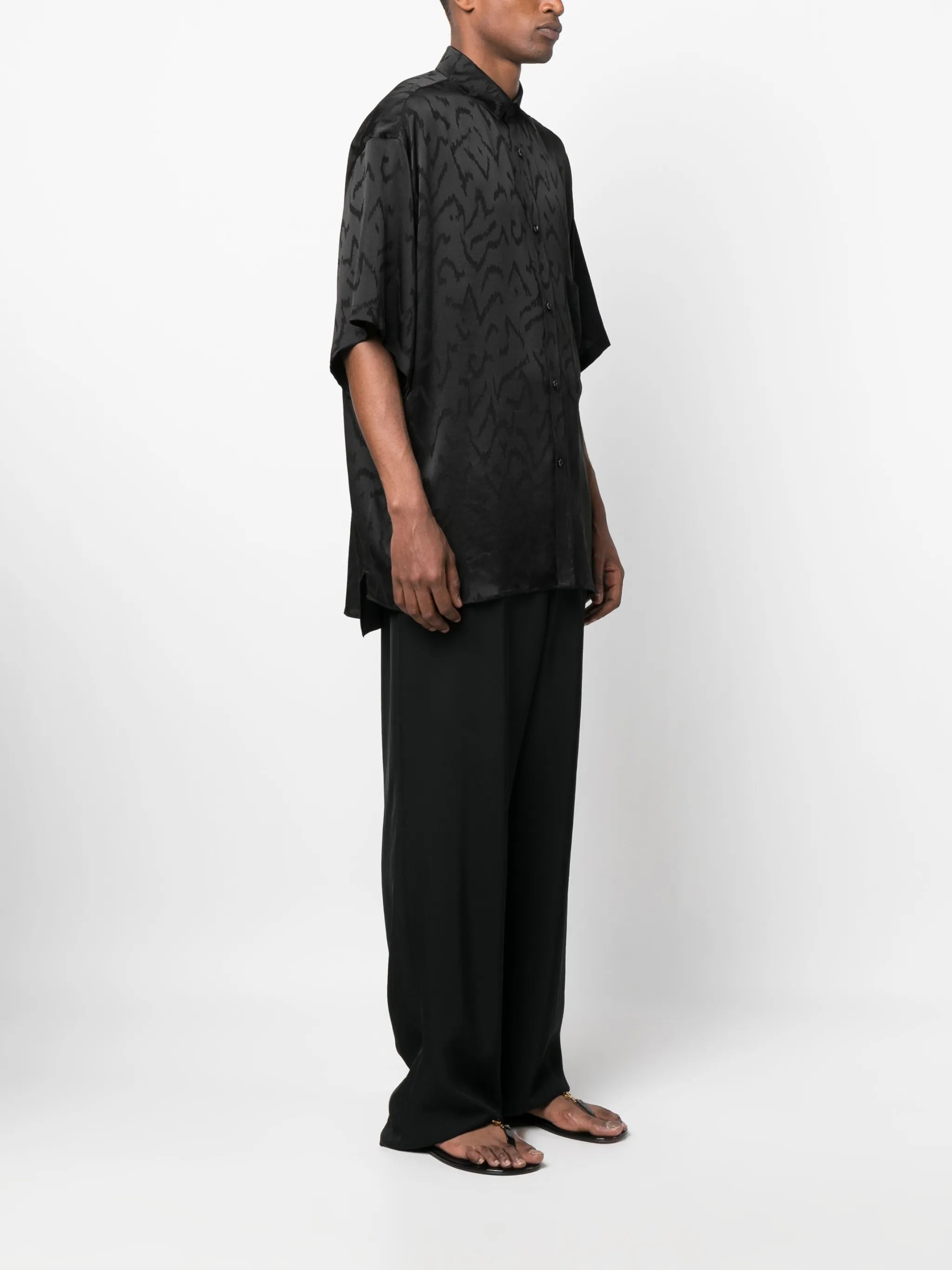 Image of Silk Oversized Shirt by Saint Laurent for Men - Season Spring-Summer 2023 - Model view 2