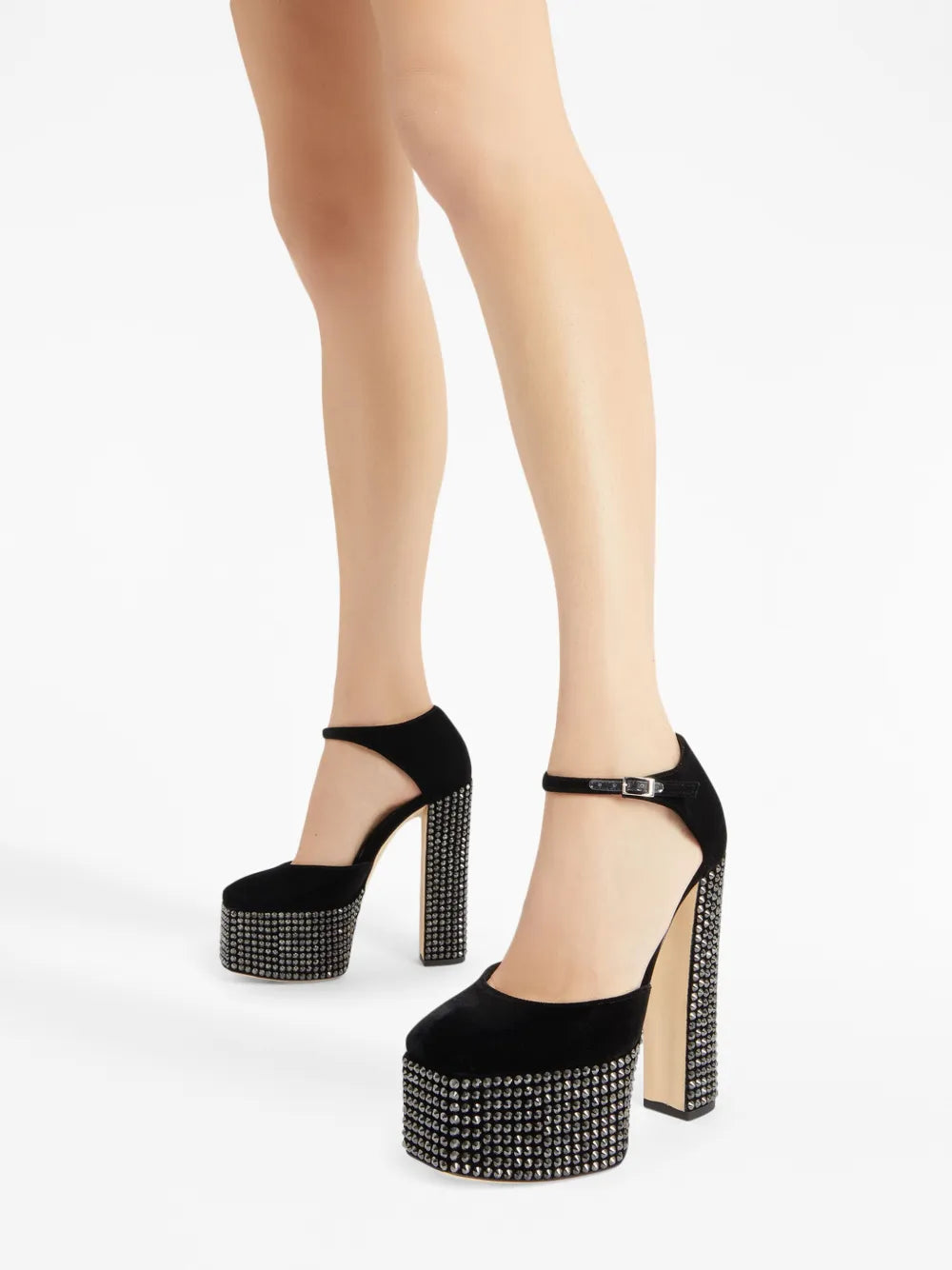Giuseppe Zanotti, Black Strass Pumps, Women's Luxury Shoes, High Heel Pumps, Designer Footwear