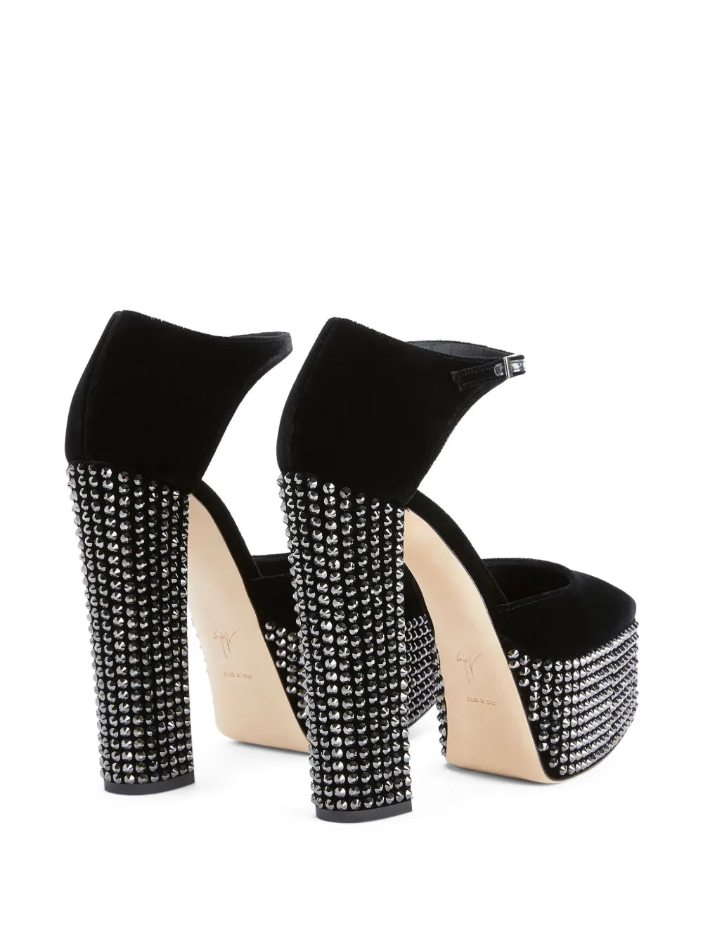Giuseppe Zanotti, Black Strass Pumps, Women's Luxury Shoes, High Heel Pumps, Designer Footwear