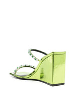 Image of Shangay Wedge Heeled Mules by Giuseppe Zanotti for Women - Season Spring-Summer 2023 - Back Right Three-Quarter View