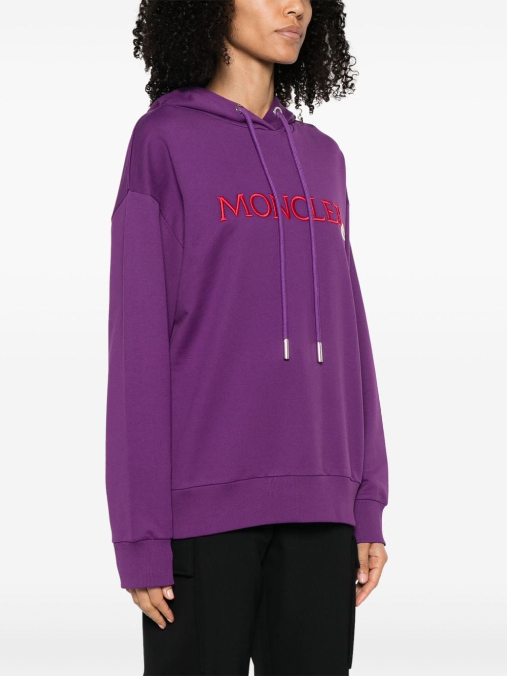 Moncler women hoodie, luxury hoodie, violet hoodie, double logo hoodie, high-end fashion