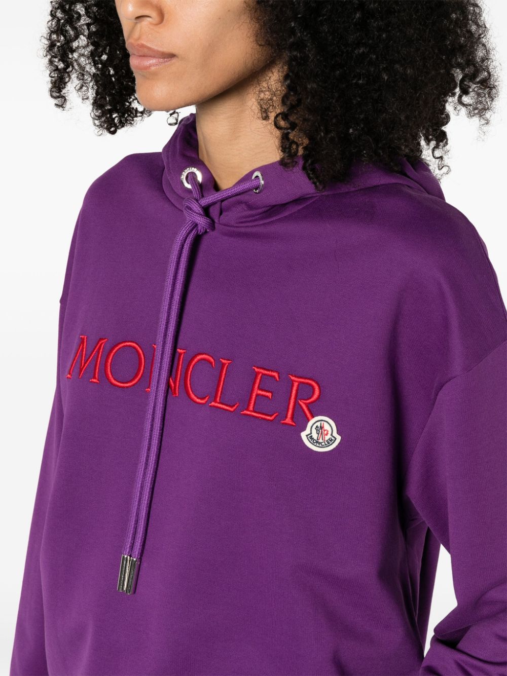 Moncler women hoodie, luxury hoodie, violet hoodie, double logo hoodie, high-end fashion