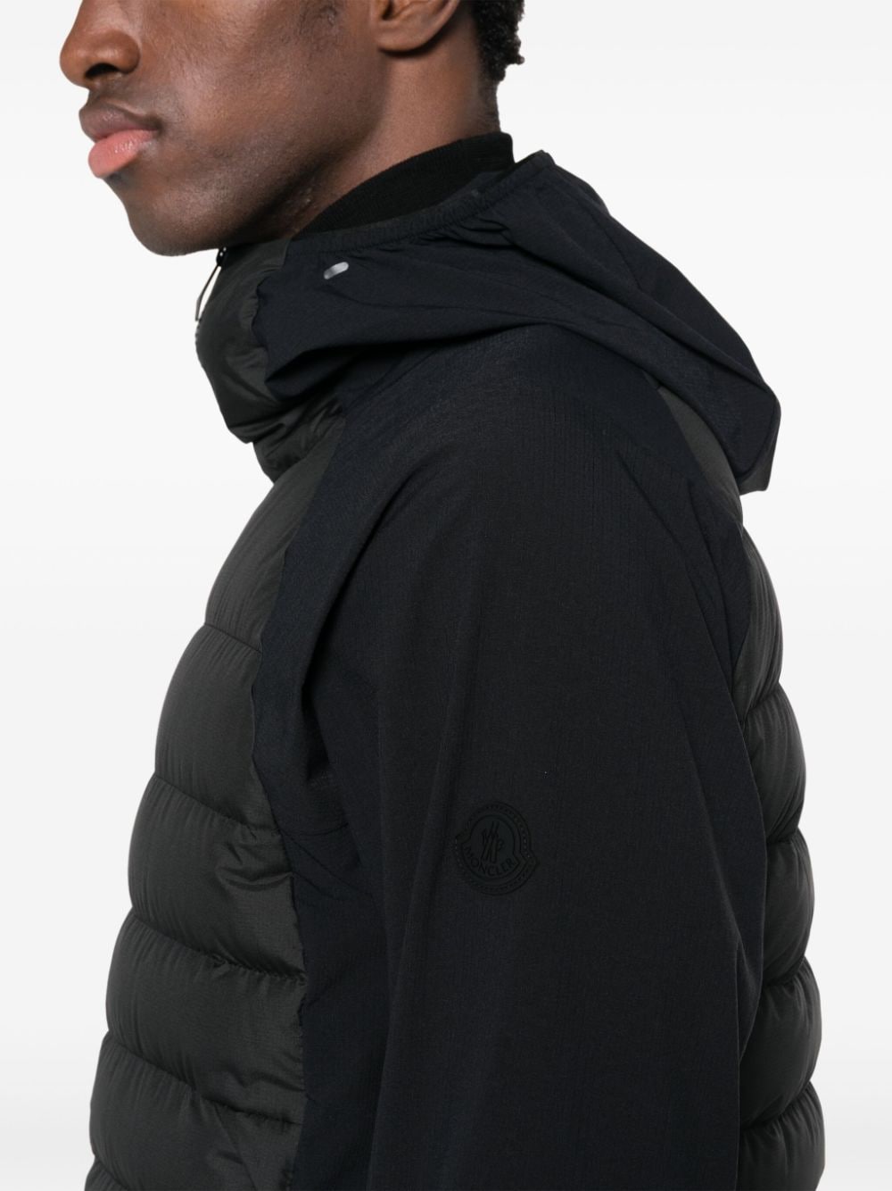 Moncler, men's down jacket, black doudoune, luxury outerwear, winter fashion