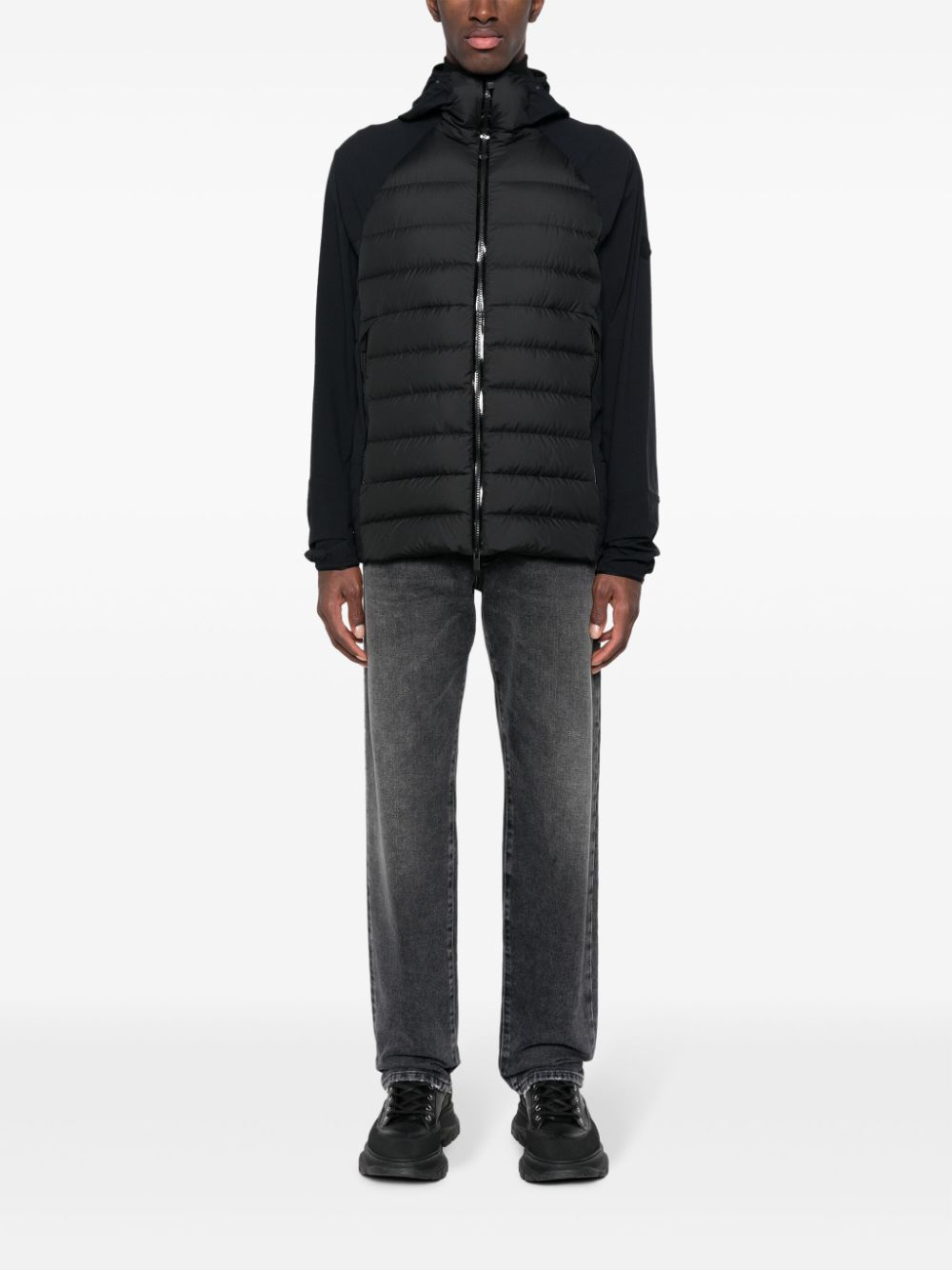 Moncler, men's down jacket, black doudoune, luxury outerwear, winter fashion