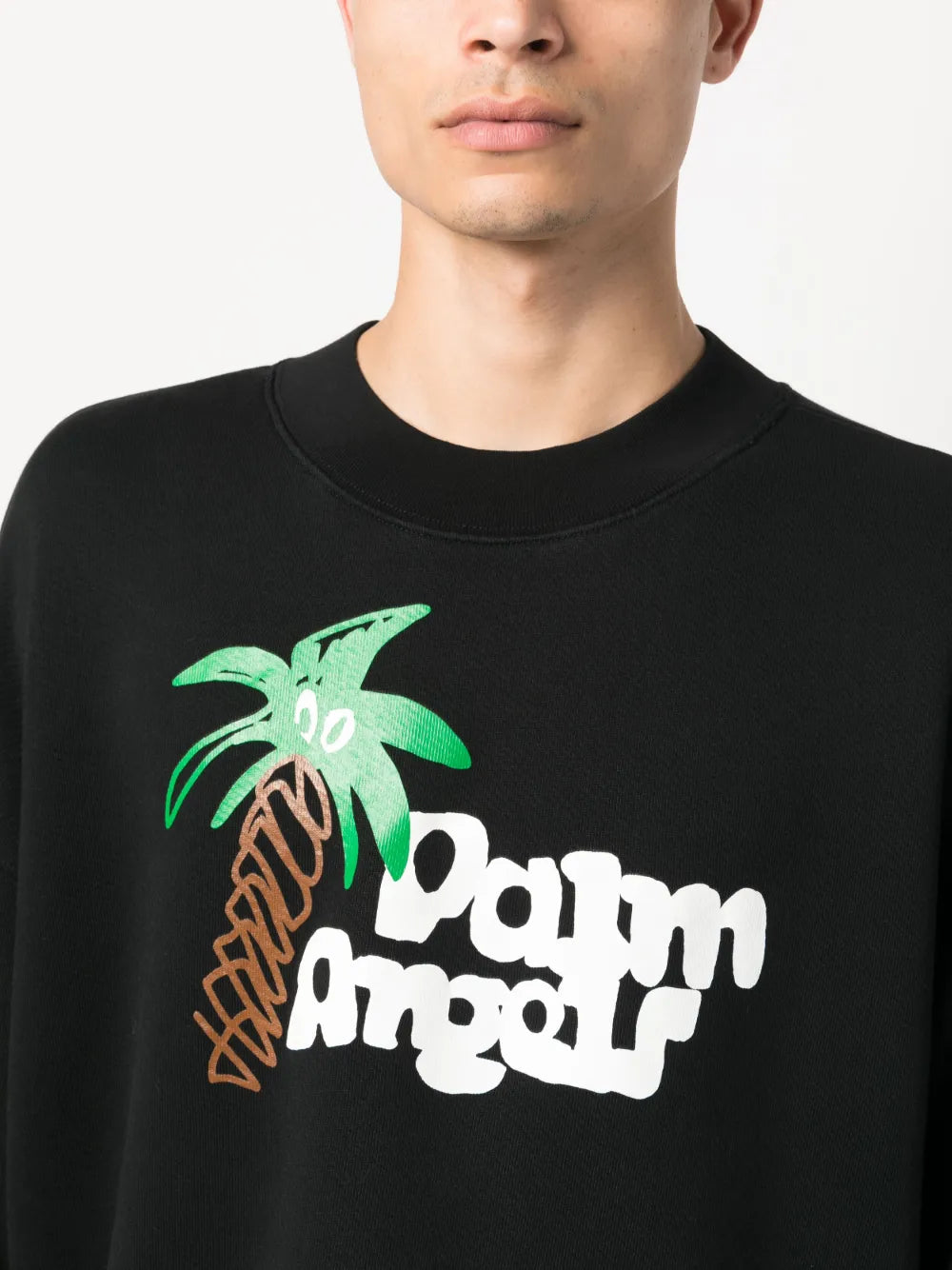 Palm Angels, black sweatshirt, luxury fashion, contemporary style, premium casual wear