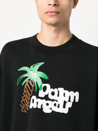 Palm Angels, black sweatshirt, luxury fashion, contemporary style, premium casual wear