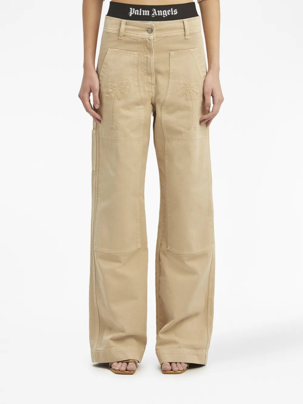 Palm Angels, beige cargo pants, luxury cargo, cotton pants, designer cargo pants