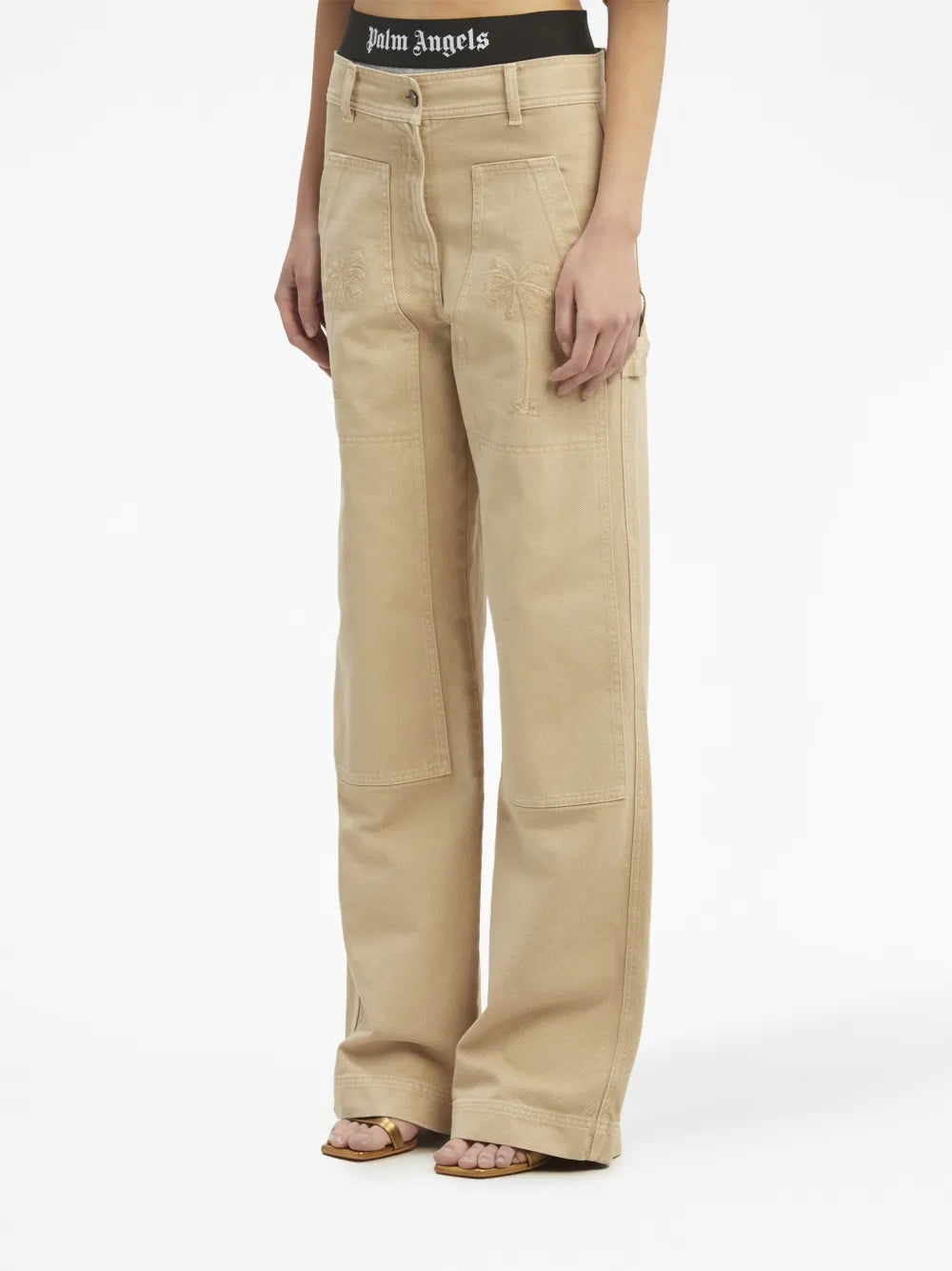 Palm Angels, beige cargo pants, luxury cargo, cotton pants, designer cargo pants
