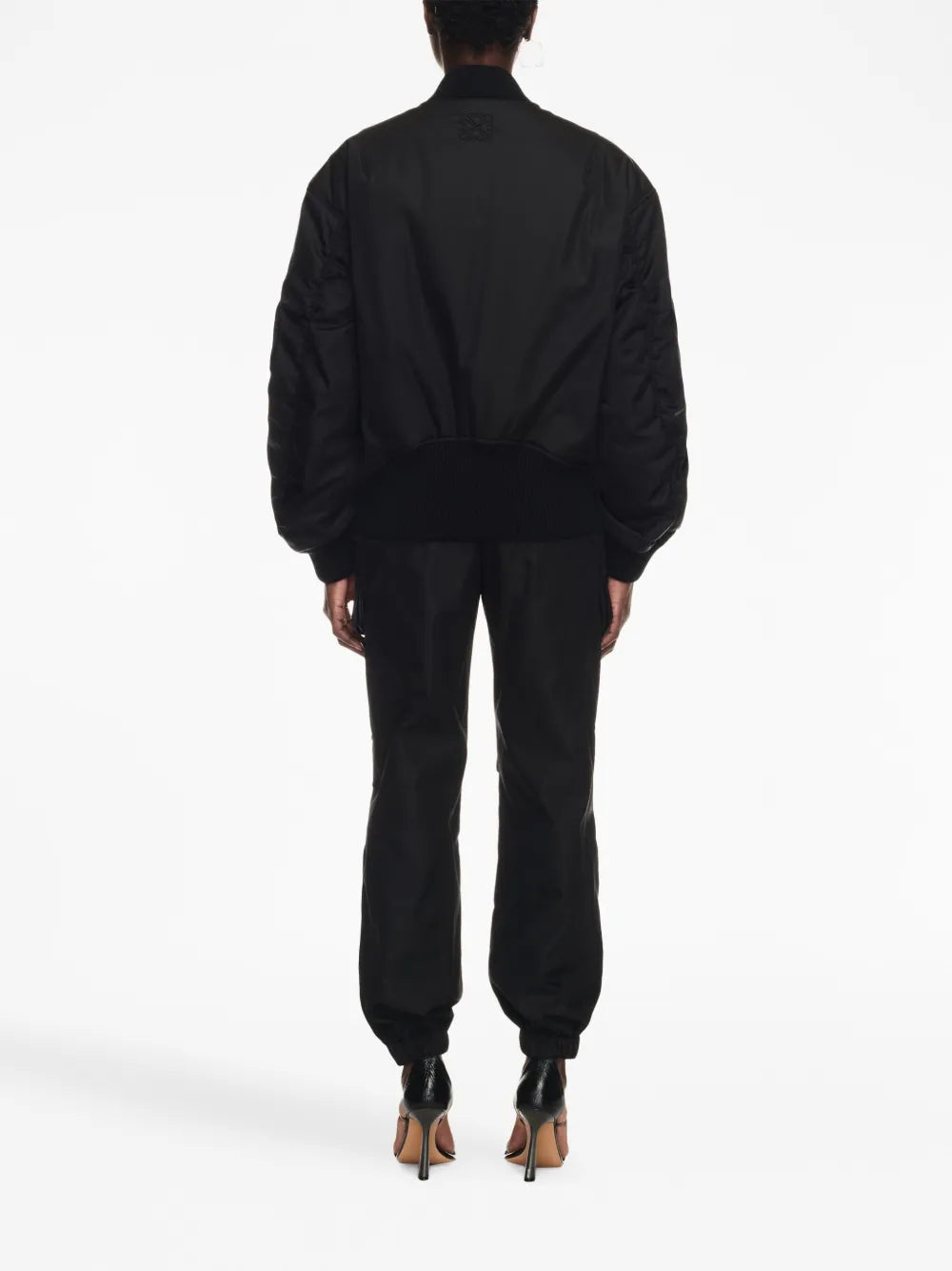 luxury bomber jacket, Off-White bomber, high-end outerwear, designer nylon jacket, elegant fashion