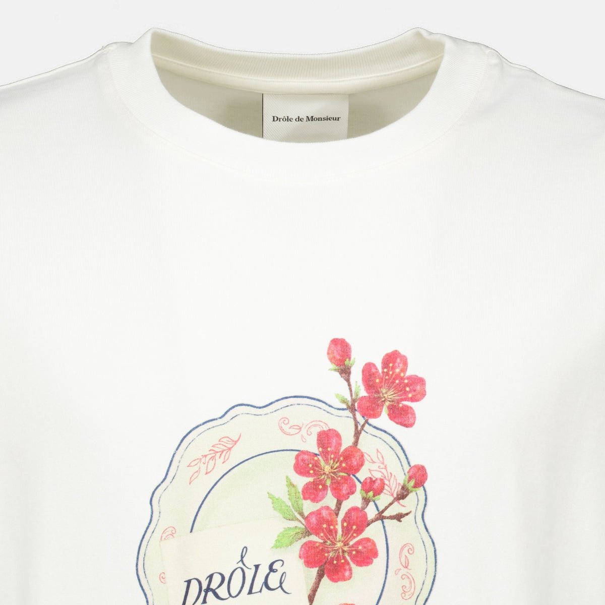 Drôle Porcelaine ホワイトコットンTシャツ