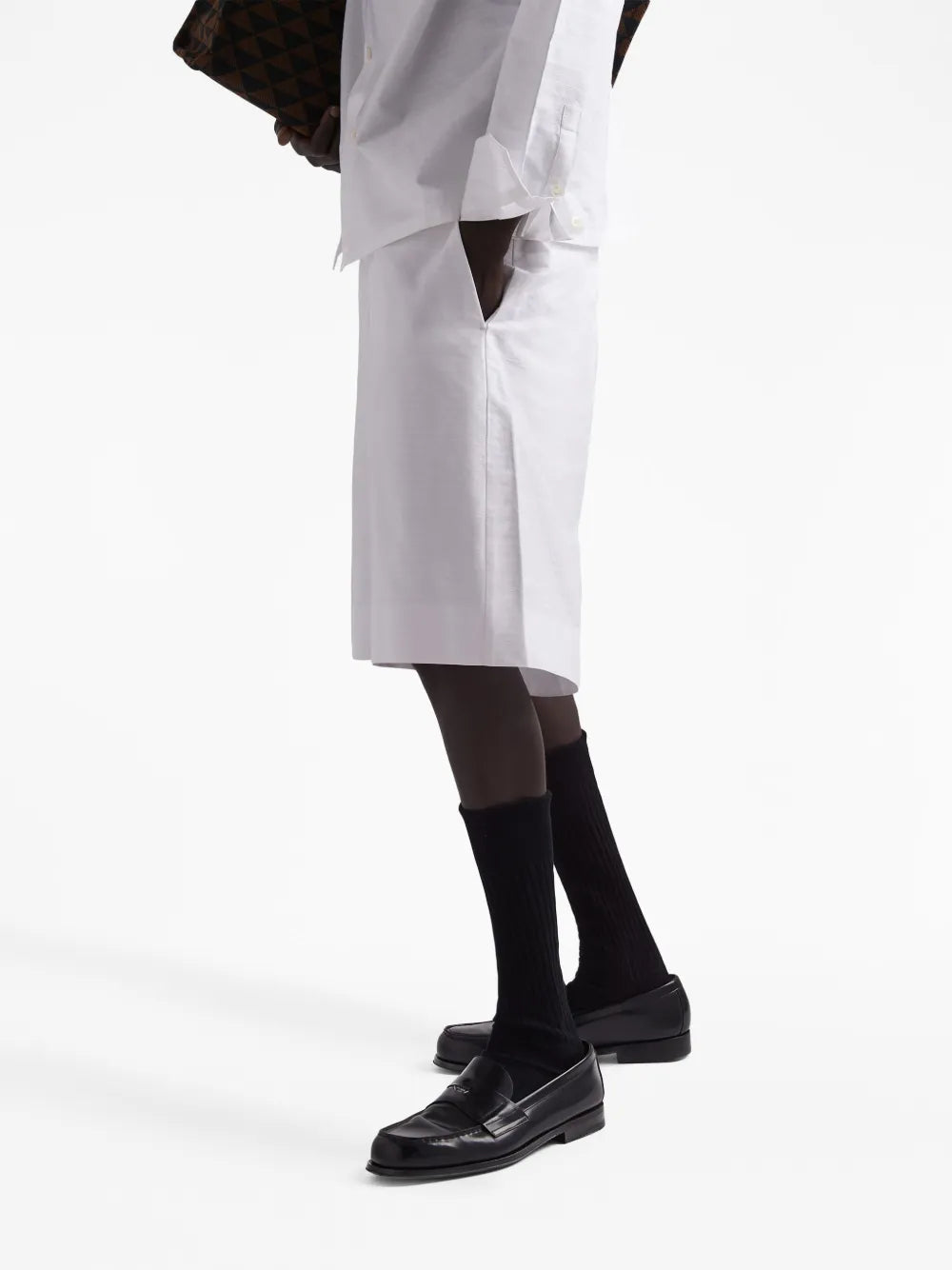 ホワイトポプリンベルムーダショーツ