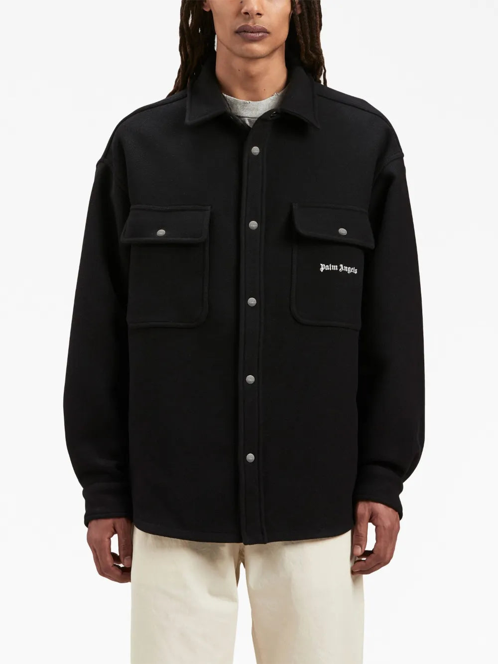 Palm Angels, wool shirt, luxury fashion, check pattern, logo design