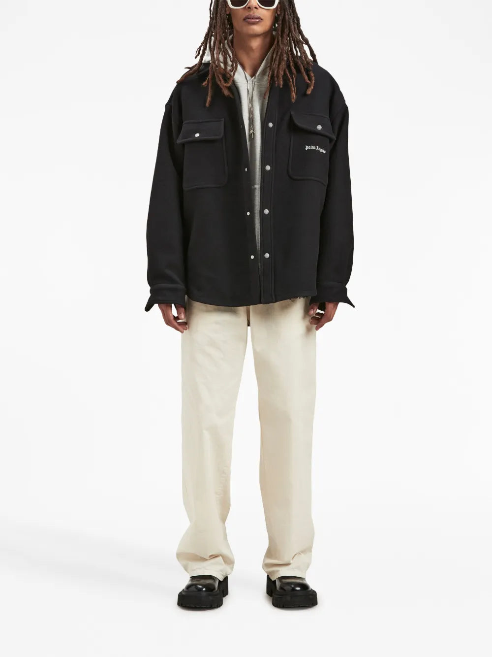 Palm Angels, wool shirt, luxury fashion, check pattern, logo design