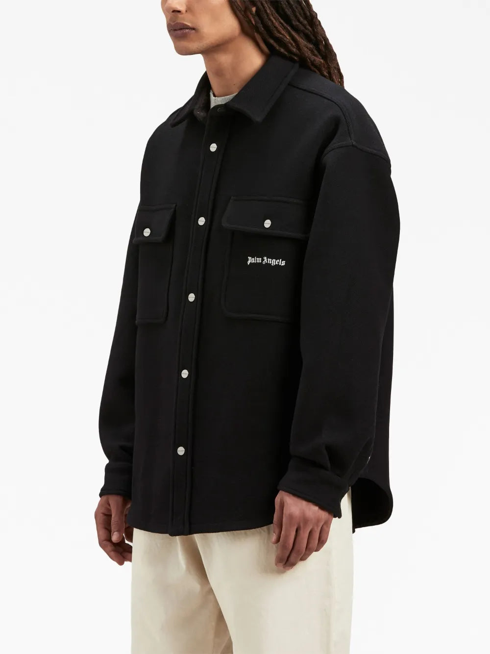 Palm Angels, wool shirt, luxury fashion, check pattern, logo design