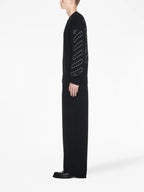 Arrow Stitch Black Pullover