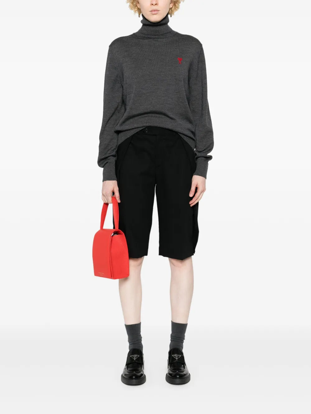 turtleneck sweater, Ami de Coeur, AMI Paris, luxury sweater, grey turtleneck