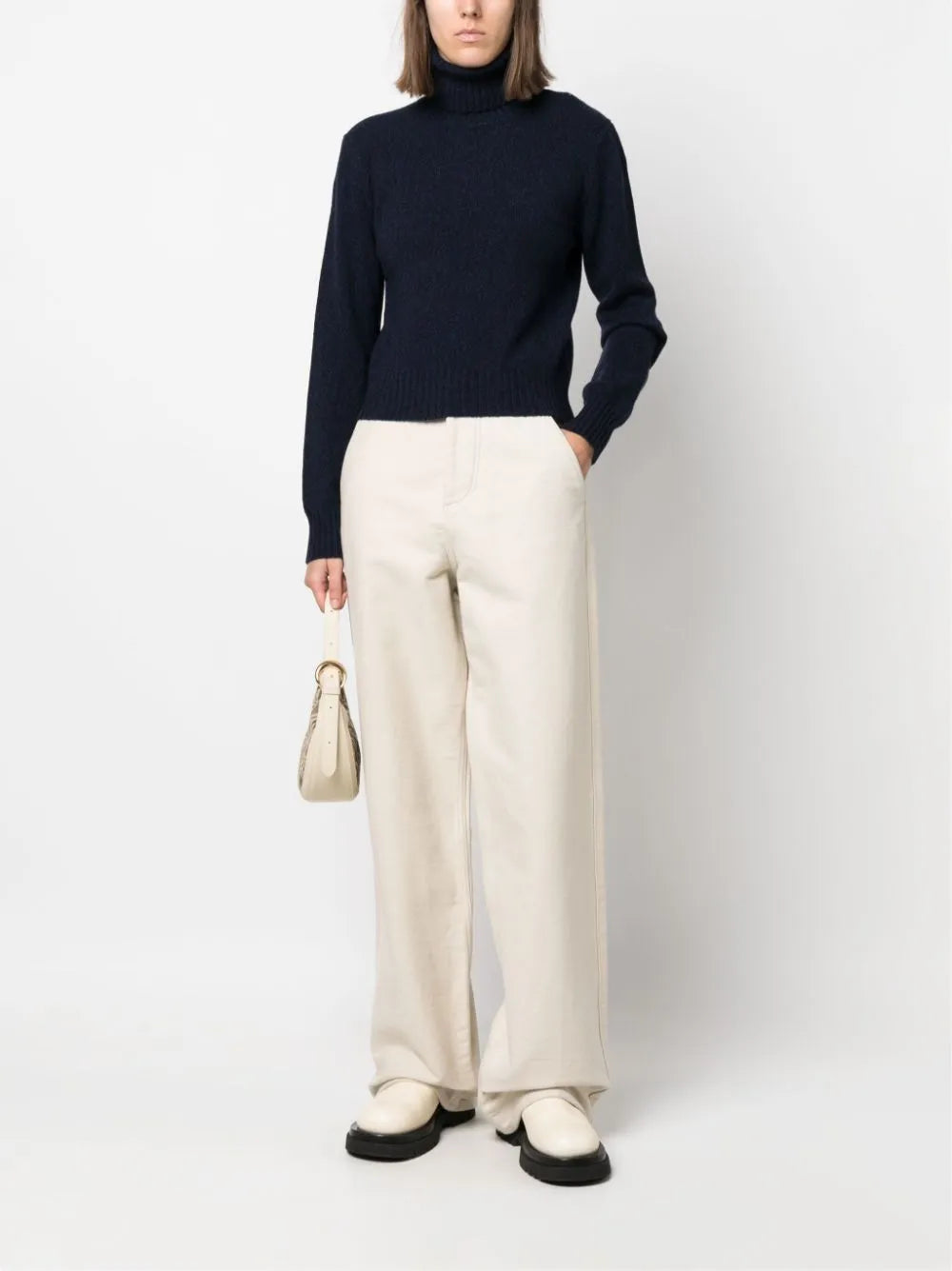 turtleneck sweater, AMI Paris, blue sweater, luxury knitwear, Ami de Coeur