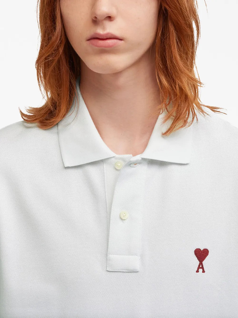 AMI Paris, White Polo, Polo Ami de Coeur, Luxury Fashion, Unisex Polo
