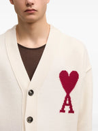 unisex cardigan, wool knitwear, V-neck cardigan, Ami de Coeur, button closure cardigan