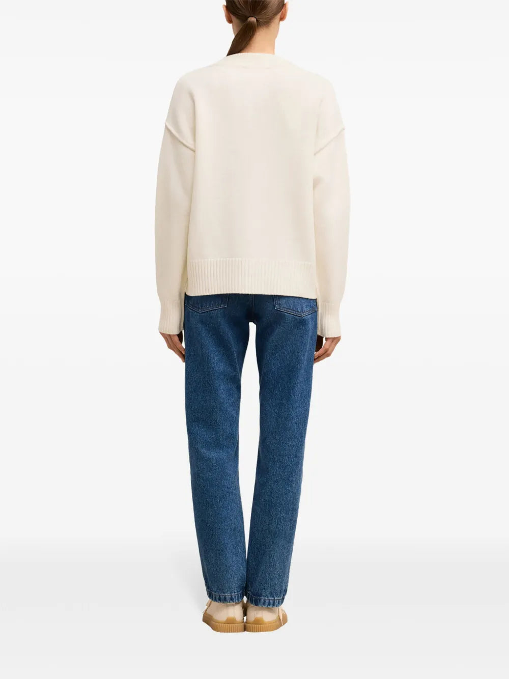 unisex cardigan, wool knitwear, V-neck cardigan, Ami de Coeur, button closure cardigan