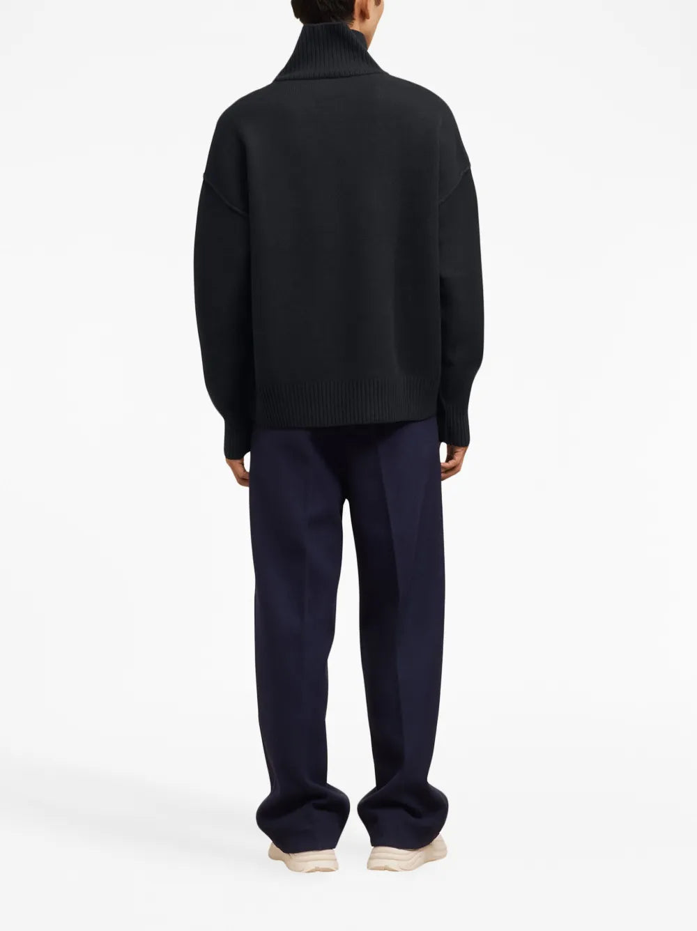 black sweater, Ami de Coeur, knitwear, wool sweater, unisex fashion