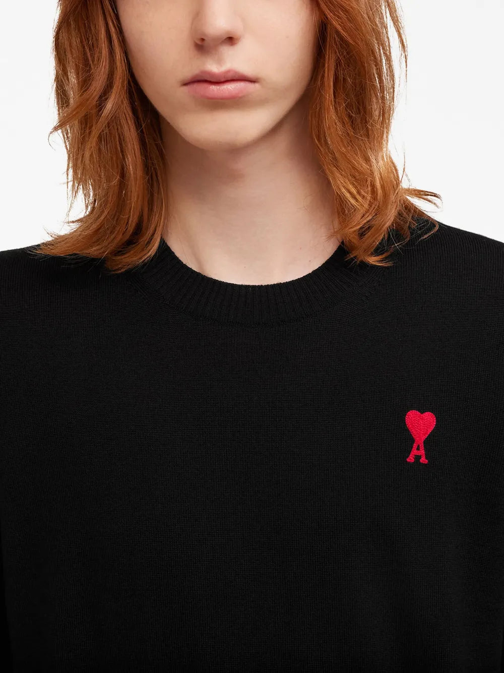 Ami de Coeur sweater, black sweater, AMI Paris, luxury fashion, designer knitwear