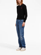 Ami de Coeur sweater, black sweater, AMI Paris, luxury fashion, designer knitwear