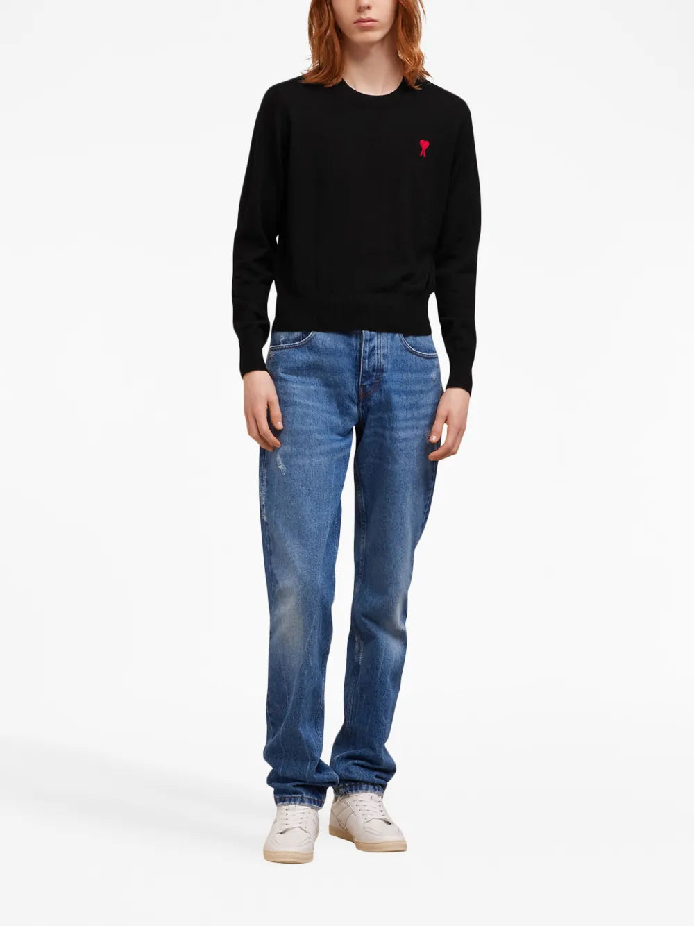 Ami de Coeur sweater, black sweater, AMI Paris, luxury fashion, designer knitwear