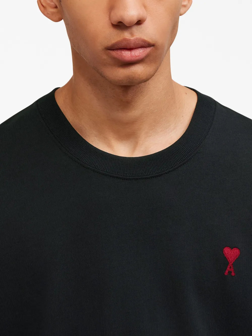 AMI Paris, Ami de Coeur, unisex T-shirt, black T-shirt, luxury fashion